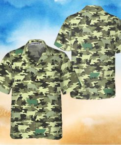 Camouflage Cow Hawaiian Shirt, Cow Shirt For Men & Women, Funny Cow Print Shirt