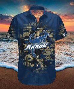 Camouflage Vintage Hawaiian Shirt, Akron Zips, NCAA Keepsake
