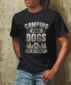 Camping And Dogs Are My Therapy Camper Rv Dog Paw Print Camper Campfire Gifts Tee Essential T Shirt