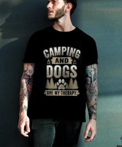 Camping And Dogs Are My Therapy Camper Rv Dog Paw Print Camper Campfire Gifts Tee Essential T Shirt