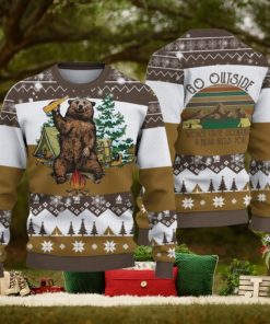 Camping Bear Go Outside Christmas Gift For Holiday A Bear Will Kills You 3D Ugly Christmas Sweater