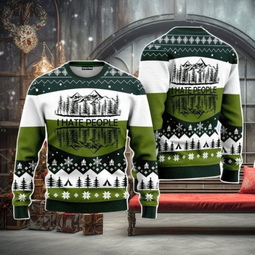 Camping I Hate People Christmas Unisex Ugly Sweater