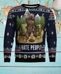 Camping I Hate People Ugly Christmas Sweater