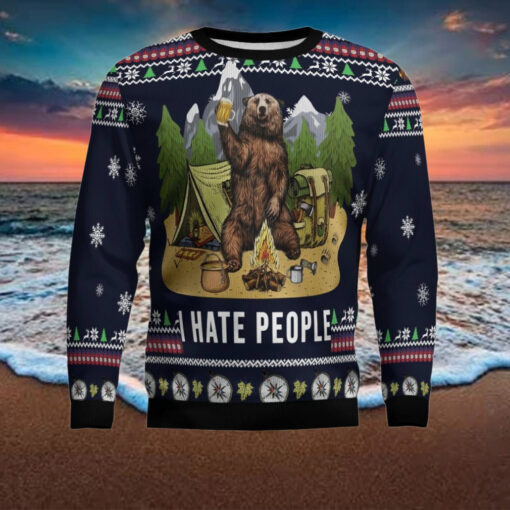 Camping I Hate People Ugly Christmas Sweater