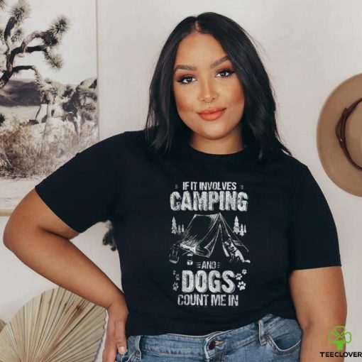 Camping and Dogs Funny Tent Camper Dog White Distressed Essential T Shirt