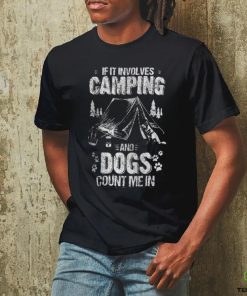 Camping and Dogs Funny Tent Camper Dog White Distressed Essential T Shirt