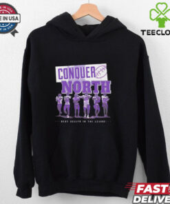 Camryn Bynum Minnesota Vikings Conquer North Best Cellys in the League Shirt, featuring Camryn Bynum's name and an iconic celebration graphic, celebrating his standout plays and the Vikings' 