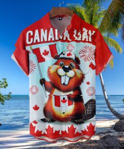 Canada Day Beaver Short Sleeve Hawaiian Shirt
