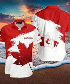 Canada Maple Leaf Tartan Red And White Aloha Hawaiian Shirt