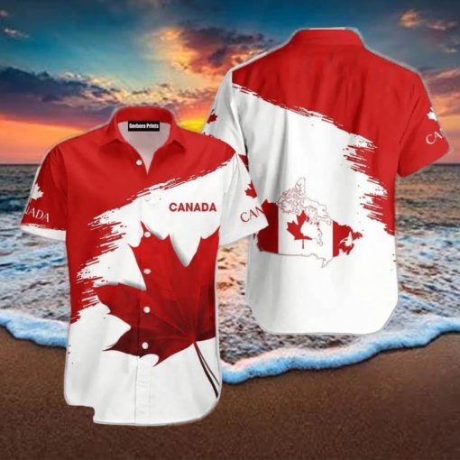 Canada Maple Leaf Tartan Red And White Aloha Hawaiian Shirt