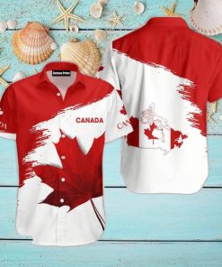 Canada Maple Leaf Tartan Red And White Aloha Hawaiian Shirt