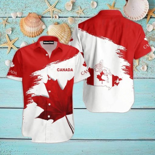 Canada Maple Leaf Tartan Red And White Aloha Hawaiian Shirt