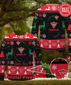 Canadian Tire Custom Name Black Design Logo Reindeer Ugly Christmas Sweater