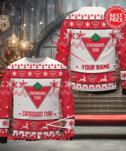 Canadian Tire Custom Name White Design Logo Snowflake Ugly Christmas Sweater