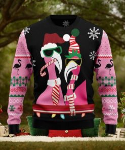 Candy Cane Flamingo Christmas Ugly Sweater