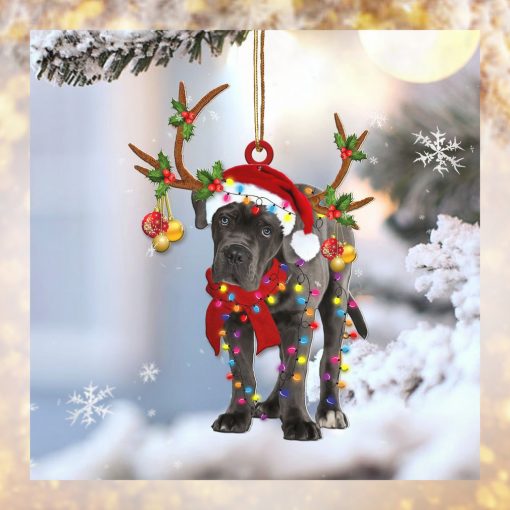 Cane Corso Reindeer Shape Christmas 2 sides Ornament