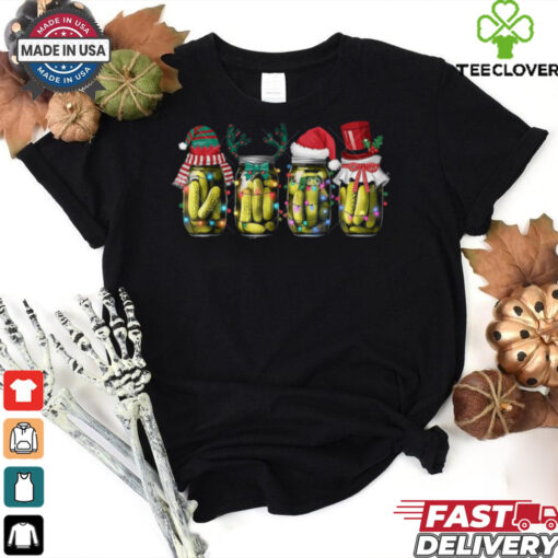 Canned Pickles Christmas  Retro Pickle Santa Elf Reindeer Shirt