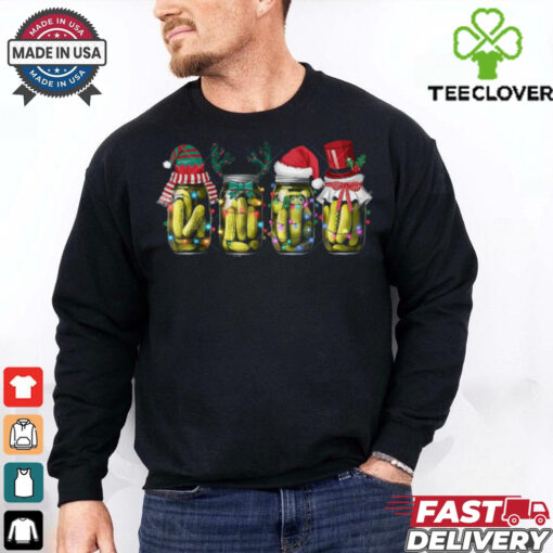 Canned Pickles Christmas  Retro Pickle Santa Elf Reindeer Shirt