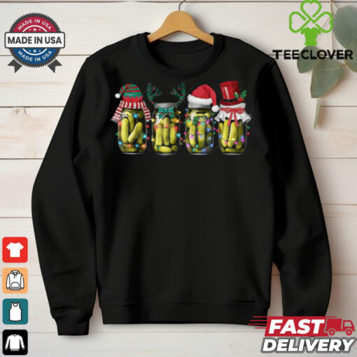Canned Pickles Christmas  Retro Pickle Santa Elf Reindeer Shirt