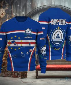 Cape Verde Active Flag Knitted Sweater All Over Print For Men And Women Gift Christmas Holiday