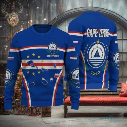 Cape Verde Active Flag Knitted Sweater All Over Print For Men And Women Gift Christmas Holiday