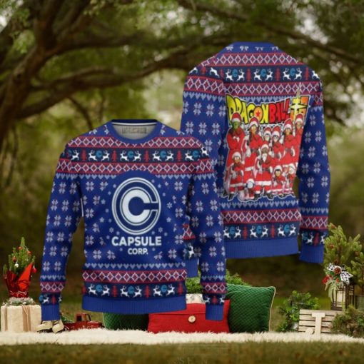 Capsule Corp Ugly Christmas Sweater Dragon Ball Anime Xmas Gift