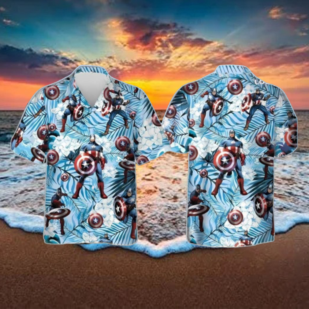 Captain America Marvel Comics All Over Print 3D Hawaiian Shirt Unique Gift Captain America Marvel Comics All Over Print 3D Hawaiian Shirt Unique Gift