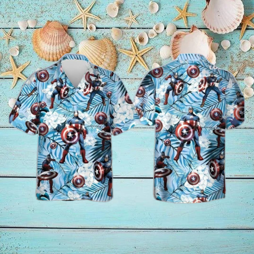 Captain America Marvel Comics All Over Print 3D Hawaiian Shirt Unique Gift Captain America Marvel Comics All Over Print 3D Hawaiian Shirt Unique Gift