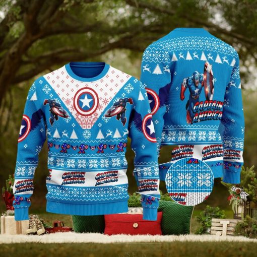 Captain America Marvel Comics Knitted Xmas Sweater Gift Men And Women