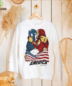 Captain America and Iron Man kissing make American gay again shirt