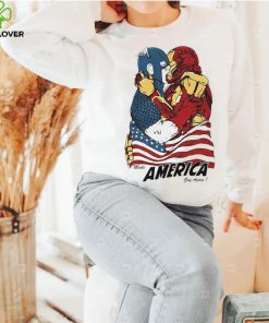 Captain America and Iron Man kissing make American gay again shirt
