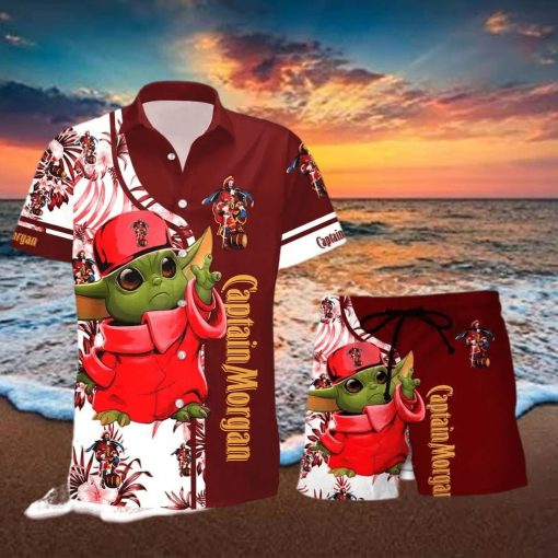 Captain Morgan Baby Yoda Hawaiian Shirt And Shorts Gift Hawaiian  shirt