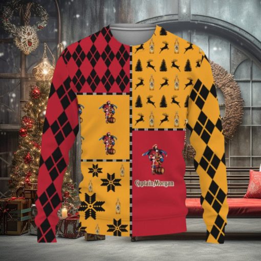 Captain Morgan Whiskey Merry Christmas Whiskey And Beers Knitted Xmas Sweater Gift Holidays