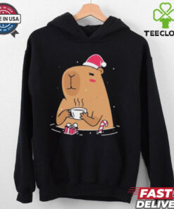 Capybara Santa hat Christmas shirt 2 Capybara Santa hat Christmas shirt