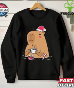 Capybara Santa hat Christmas shirt 3 Capybara Santa hat Christmas shirt