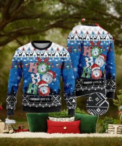 Cardiff City F c Ho Ho Ho Ugly Christmas Sweater
