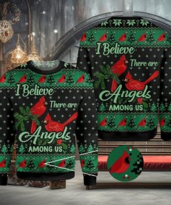 Cardinal I believe there are angels among us Ugly Christmas Sweater