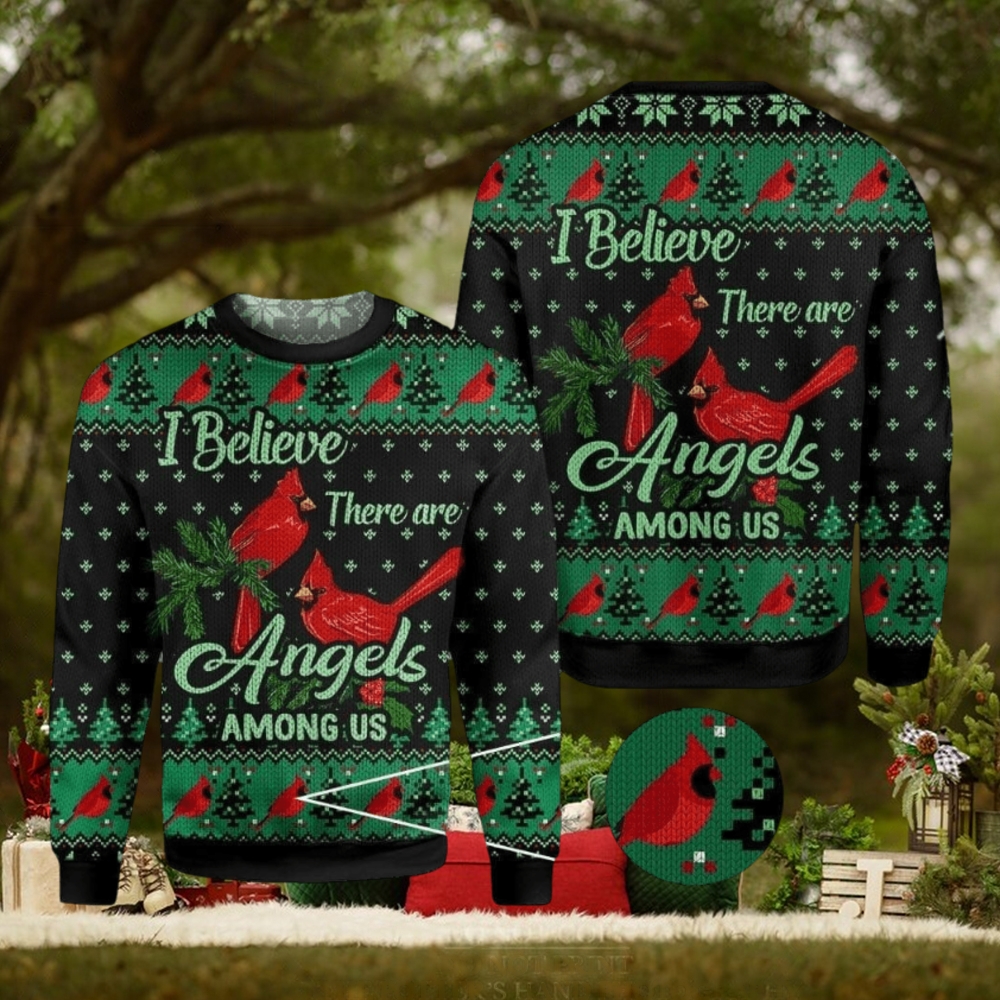 Cardinal I believe there are angels among us Ugly Christmas Sweater Cardinal I believe there are angels among us Ugly Christmas Sweater