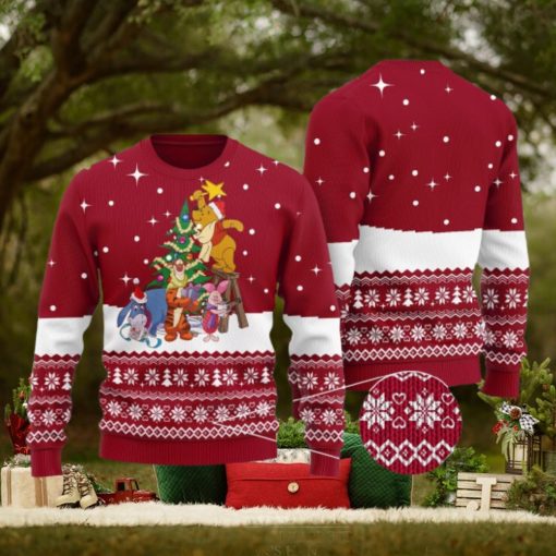 Cardinal Red Winnie The Pooh Ugly Christmas Sweater Gift For Men And Women