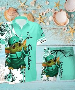 Caribou Coffee Baby Yoda Hawaiian Shirt And Shorts Gift Hawaiian shirt SFOglqV01