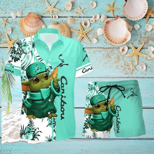 Caribou Coffee Baby Yoda Hawaiian Shirt And Shorts Gift Hawaiian hoodie, sweater, longsleeve, shirt v-neck, t-shirt SFOglqV01