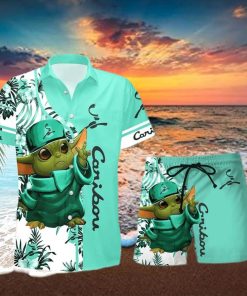 Caribou Coffee Baby Yoda Hawaiian Shirt And Shorts Gift Hawaiian hoodie, sweater, longsleeve, shirt v-neck, t-shirt SFOglqV01