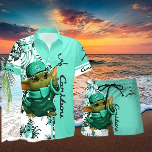 Caribou Coffee Baby Yoda Hawaiian Shirt And Shorts Gift Hawaiian hoodie, sweater, longsleeve, shirt v-neck, t-shirt SFOglqV01