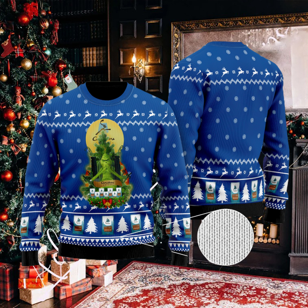 Caribou Coffee Grinch Snow Ugly Christmas Sweater Caribou Coffee Grinch Snow Ugly Christmas Sweater