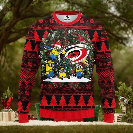 Carolina Hurricanes Minion Christmas Ugly Sweater