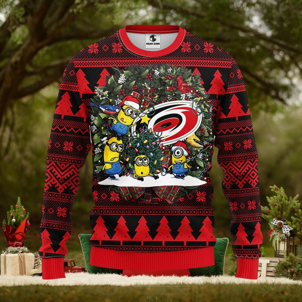 Carolina Hurricanes Minion Christmas Ugly Sweater Carolina Hurricanes Minion Christmas Ugly Sweater
