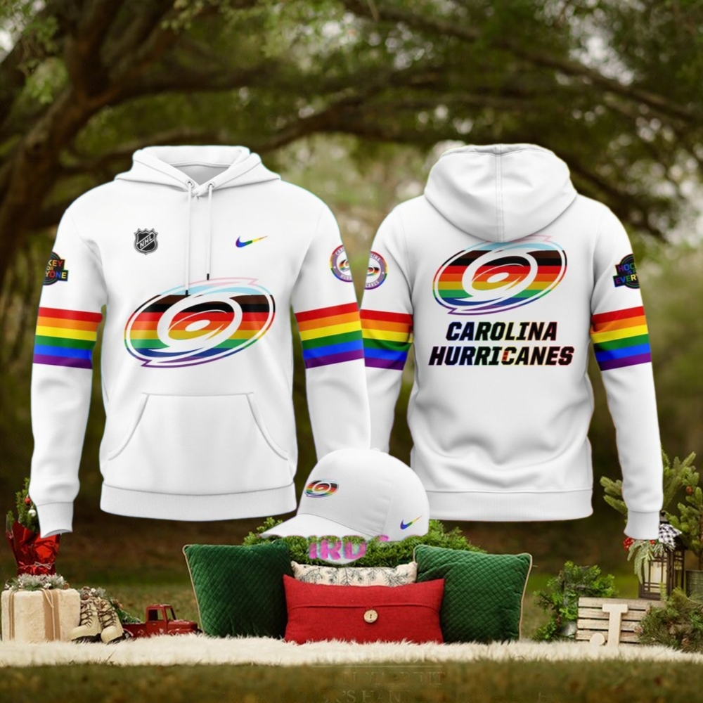 Carolina Hurricanes Pride Night 2025 White Hoodie Carolina Hurricanes Pride Night 2025 White Hoodie