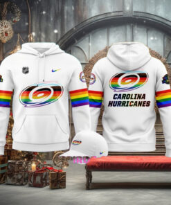 Carolina Hurricanes Pride Night 2025 White Hoodie