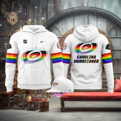 Carolina Hurricanes Pride Night 2025 White Hoodie