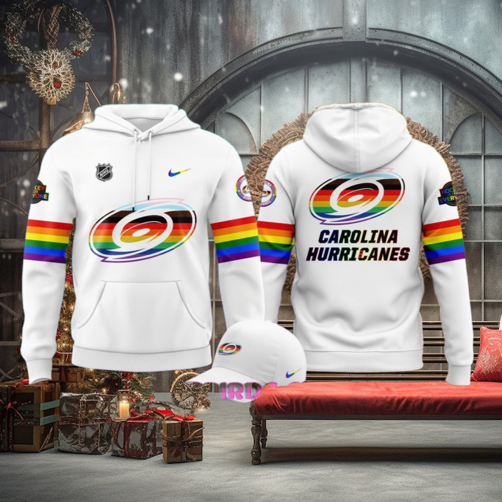 Carolina Hurricanes Pride Night 2025 White Hoodie Carolina Hurricanes Pride Night 2025 White Hoodie